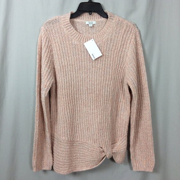 NWT Kensie Chunky Cable Ribbed Knit Tunic Sweater Blush Soft Feminine M - Picture 1 of 6
